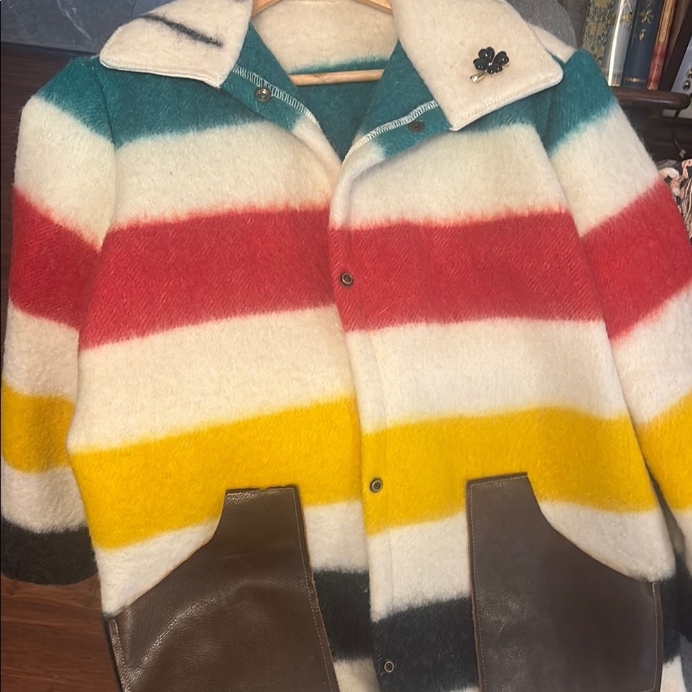 Red and Blue Teddy Jacket with Cozy Fuzzy Material